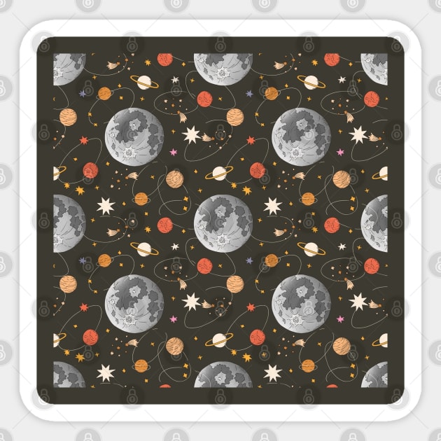 Outer Space Universe Astronomy Pattern Sticker by The WYLD Tribe
